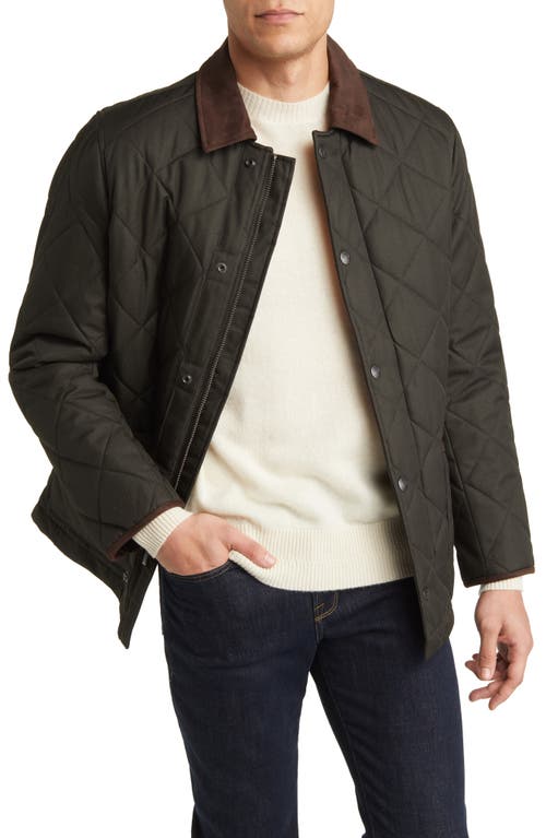 Erikson Water Resistant Quilted Riding Jacket in Olive