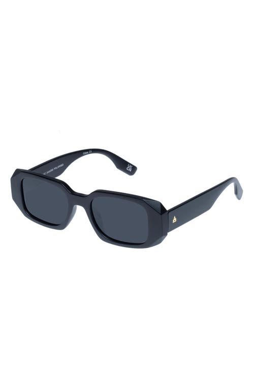 Aire Ascendant 49mm Polarized Rectangular Sunglasses In Matte Black