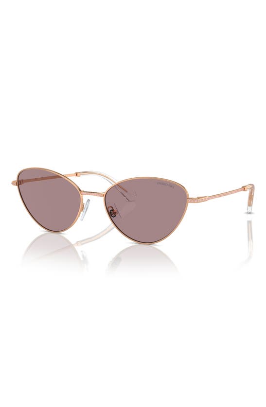 Shop Swarovski 58mm Cat Eye Sunglasses In Rose Gold
