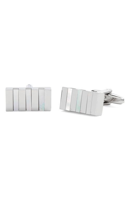 Shop Clifton Wilson Mother-of-pearl Cuff Links In Silver