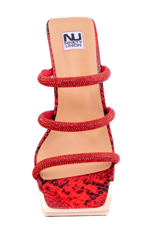 Ninety Union Angel Wedge Heel Sandal In Red