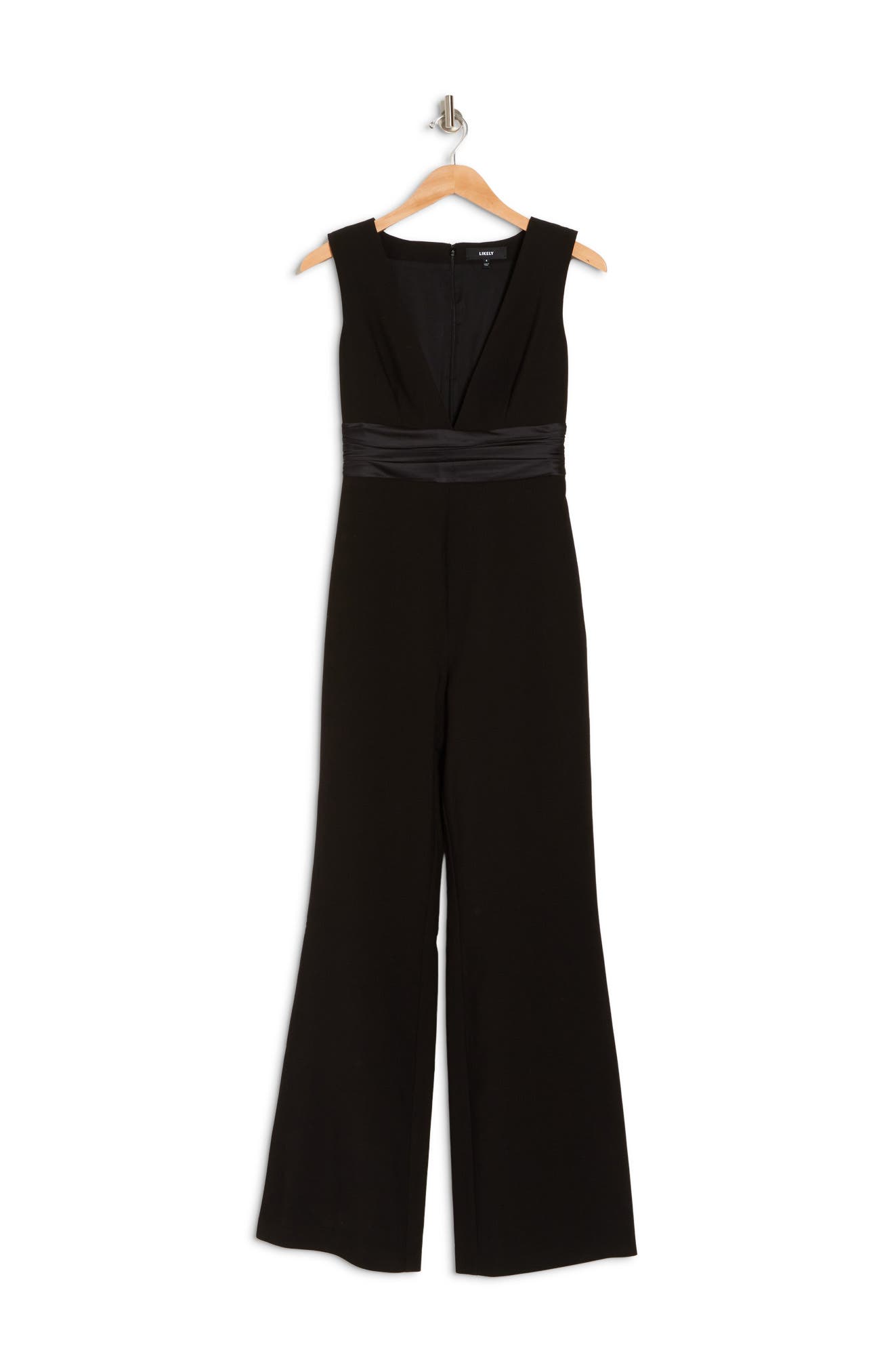 Likely Maggie Satin Trim Jumpsuit In Black