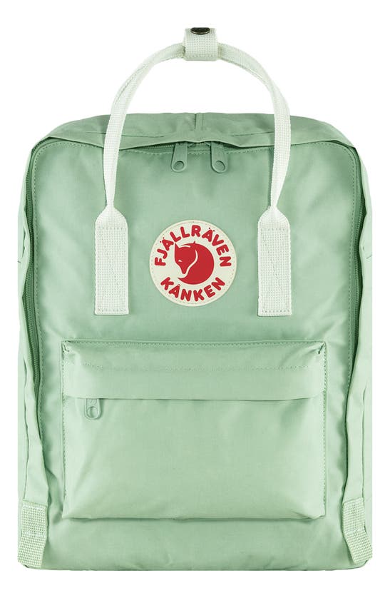 Fjall Raven Kånken Water Resistant Backpack In Mint Green-cool White