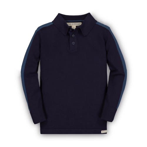 Hope & Henry Baby Boys' Long Sleeve Sweater Polo, Infant In Blue