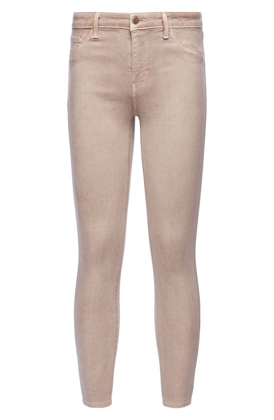 L'agence Margot Coated Crop High Waist Skinny Jeans In Biscuit/ Gld Glit Coat