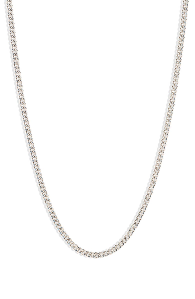 Anzie Cuban Link Chain Necklace, Main, color, Silver