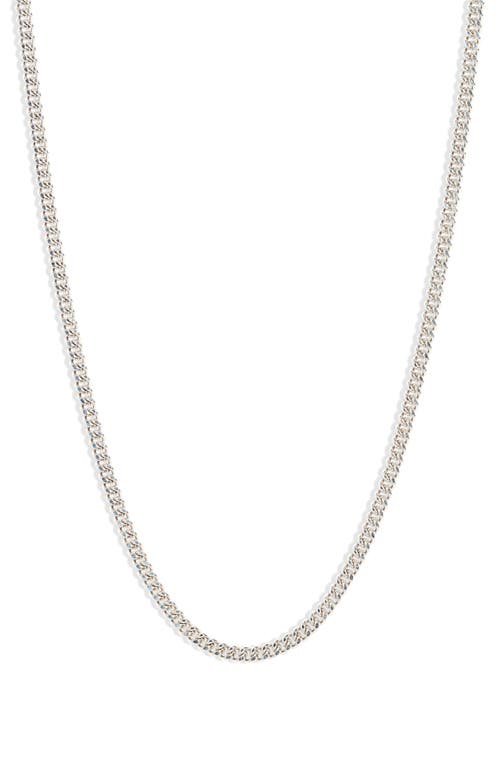 Cuban Link Chain Necklace in Silver