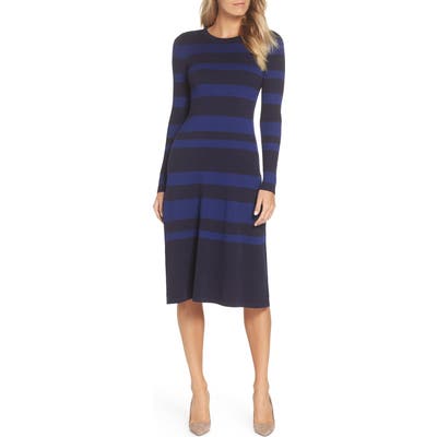 Eliza J Stripe Midi Dress, Blue