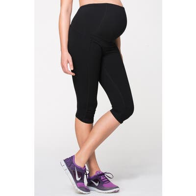 Ingrid & Isabel Knee Length Active Maternity Pants With Crossover Panel