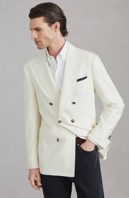 Shop Brunello Cucinelli Diagonal Twill Unconstructed Blazer In Panama