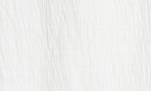 Max Studio Open Stitch Crinkle Top In White