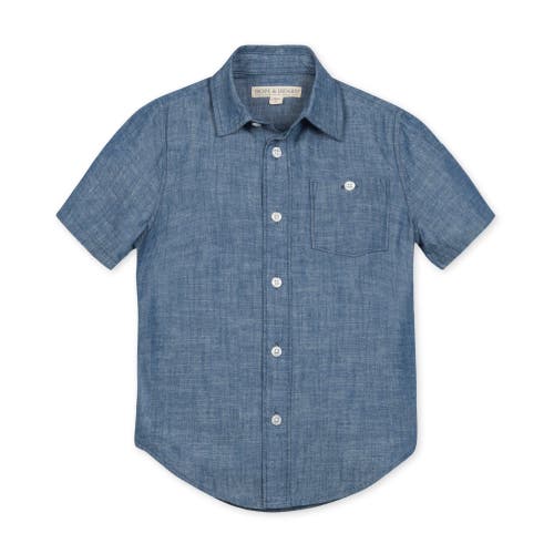 Hope & Henry Boys' Organic Short Sleeve Chambray Button Down Shirt, Infant at Nordstrom,