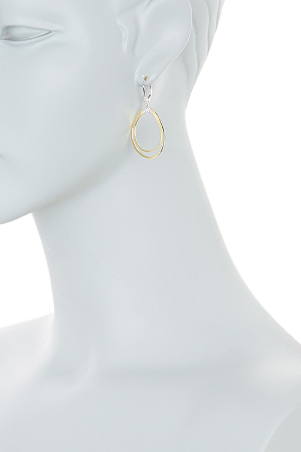 Meira T 14k Yellow Gold Pave Diamond Oval Drop Earrings