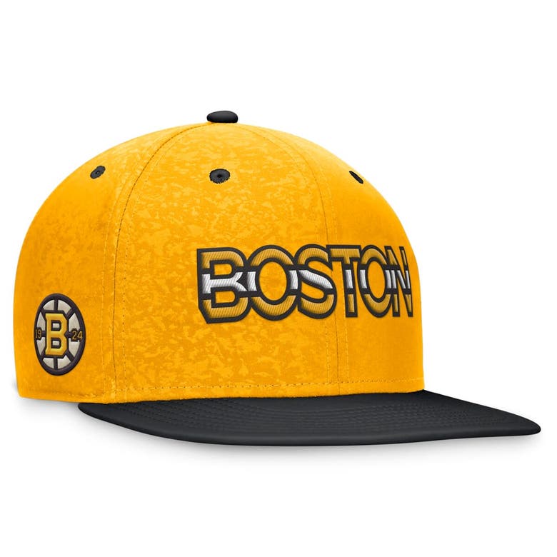 Shop Fanatics Branded Gold/black Boston Bruins Authentic Pro Snapback Hat