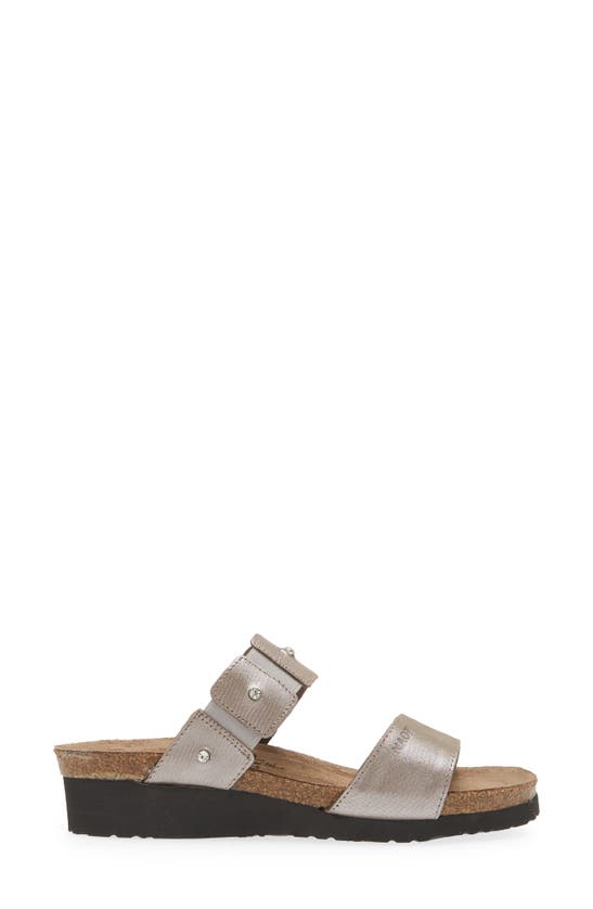 Naot 'ashley' Sandal In Silver Threads Leather