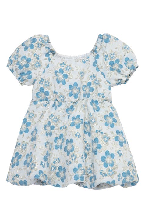 Metallic Floral Brocade Fit & Flare Dress (Baby)
