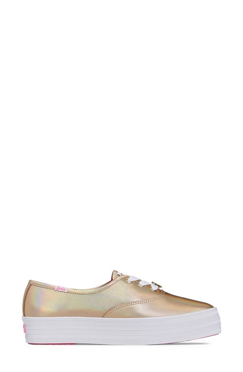 Shop Keds ® X Barbie® Platform Sneaker In Gold Leather