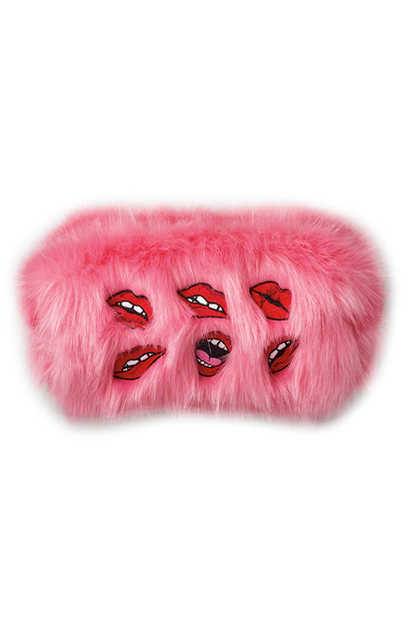 Skinnydip Pink Fluffy Cosmetics Bag Nordstrom
