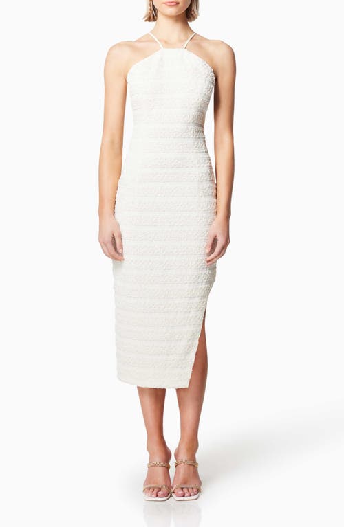 Elliatt Ravish Textured Stripe Open Back Dress Ivory at Nordstrom,