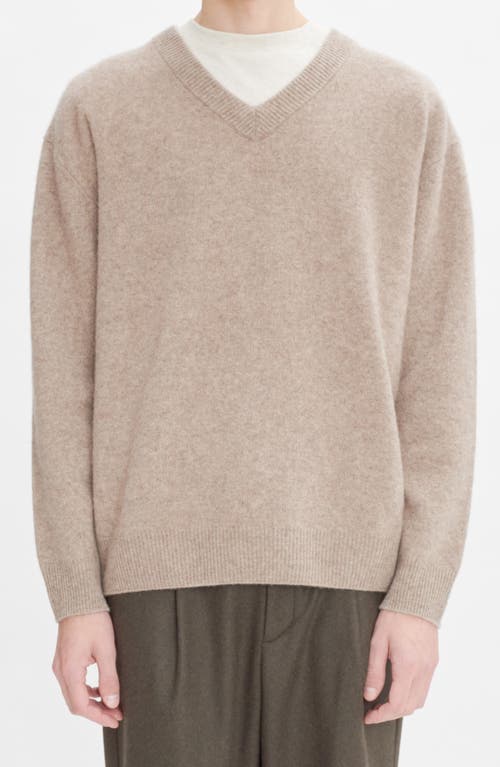 Shop Apc A.p.c. Dany Yak Hair V-neck Sweater In Mastic Chine