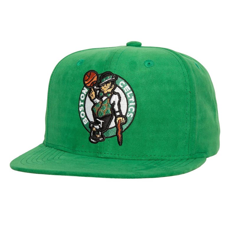Shop Mitchell & Ness Kelly Green Boston Celtics Sweet Suede Snapback Hat