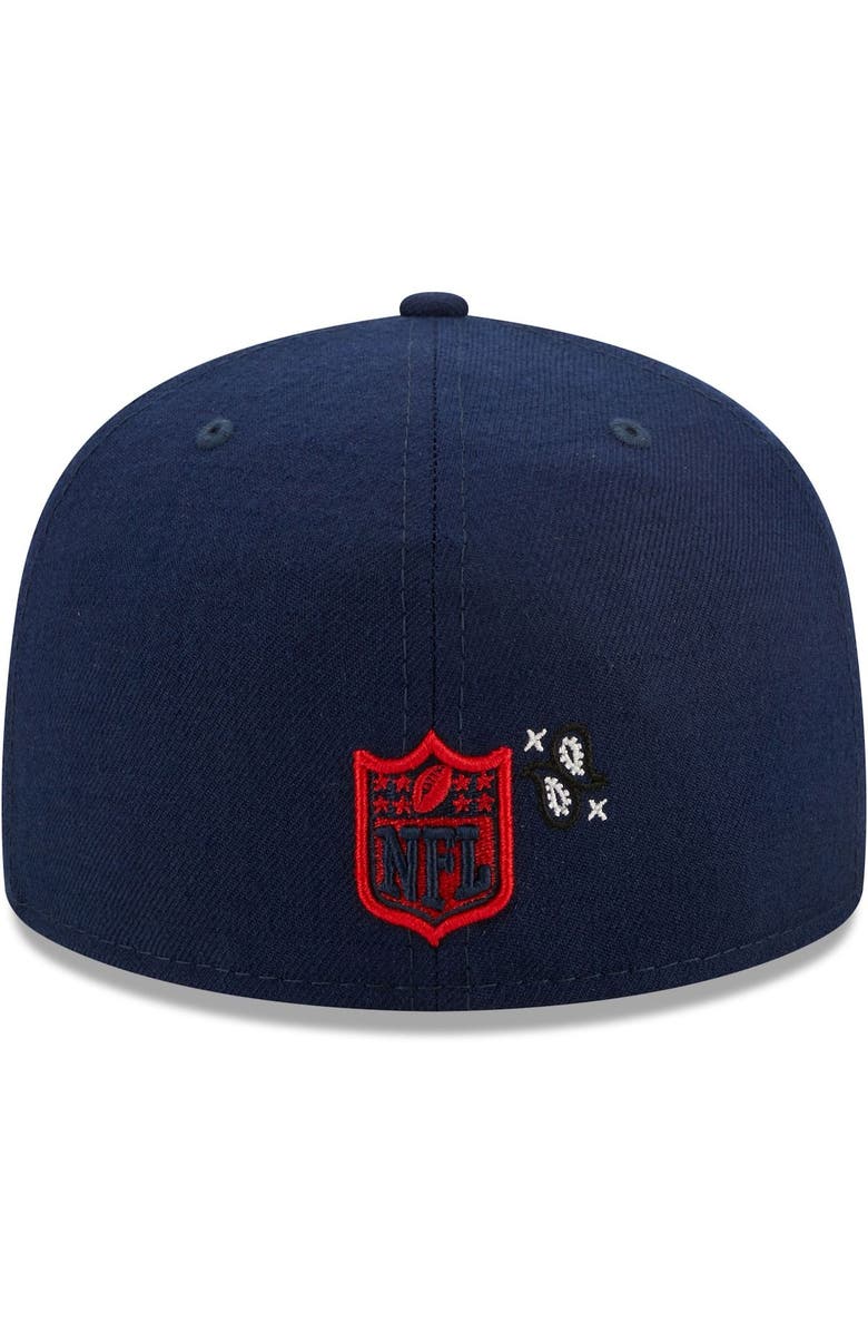 Men's New Era Navy New England Patriots Bandana 59FIFTY Fitted Hat