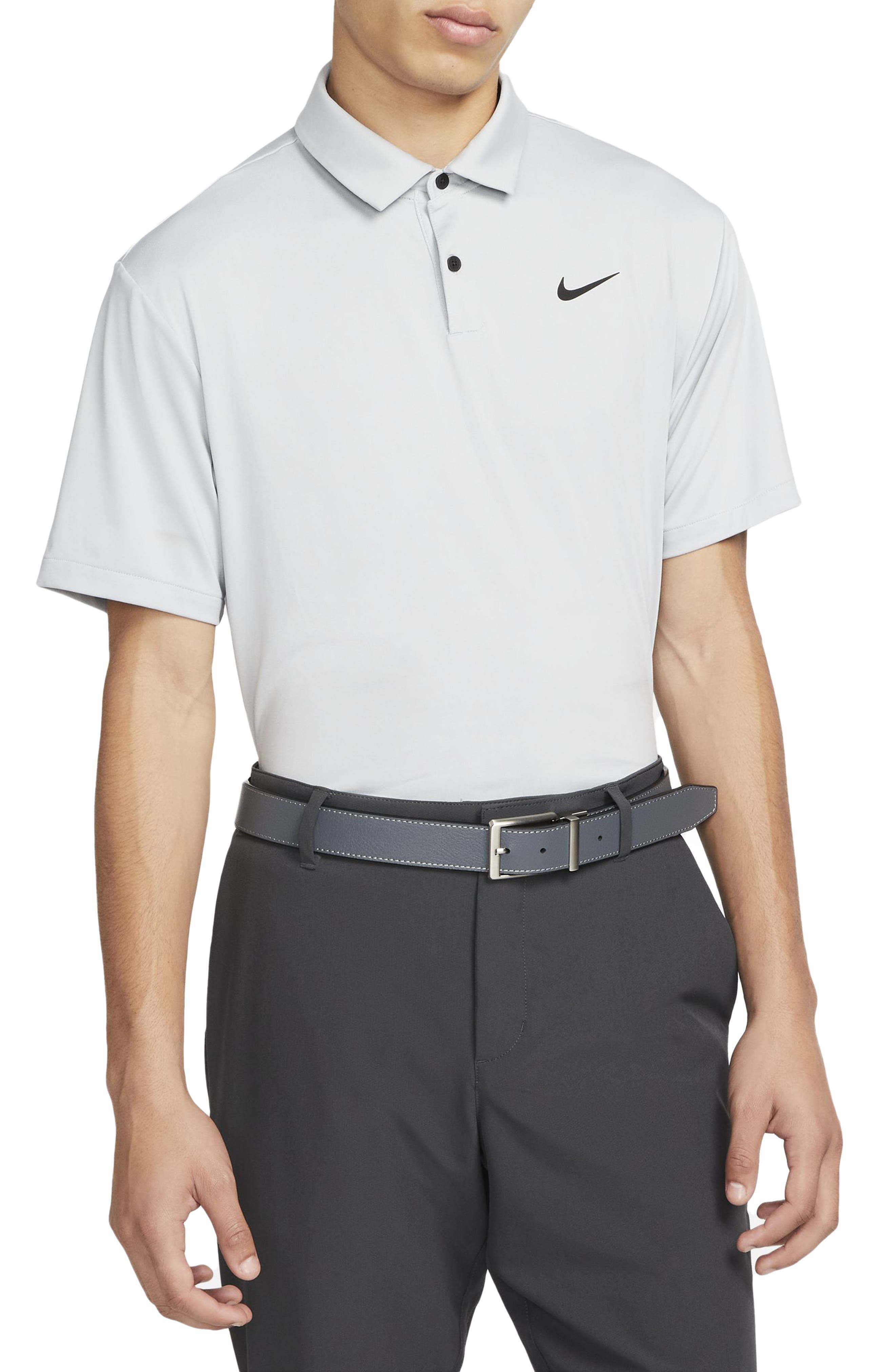 Nike Golf Dri-fit Tour Solid Golf Polo In Light Smoke Grey/black