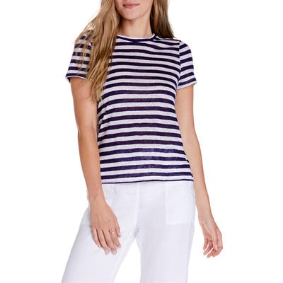 Michael Stars Colleen Classic Stripe Linen Tee, Blue