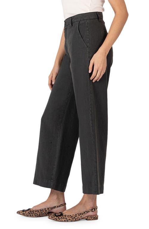 Shop Kut From The Kloth High Rise Crop Wide Leg Pants In Charcoal