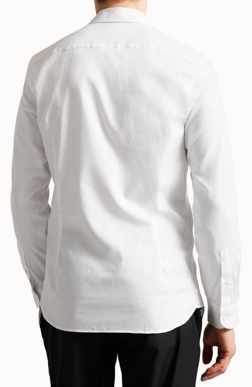 Shop Ted Baker London Cotton Jacquard Button-up Shirt In White