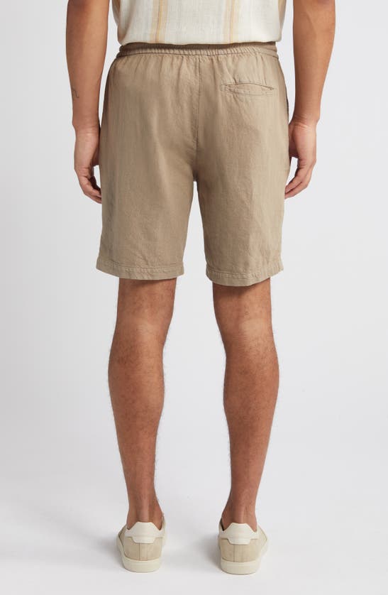 Shop Rails Archer Flat Front Cotton & Linen Shorts In Barley