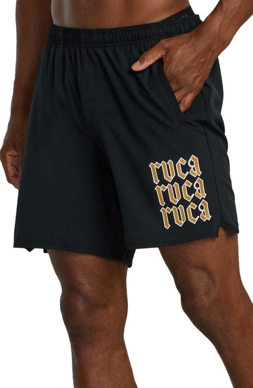 Shop Rvca Yogger Stretch Athletic Shorts In Black Arch