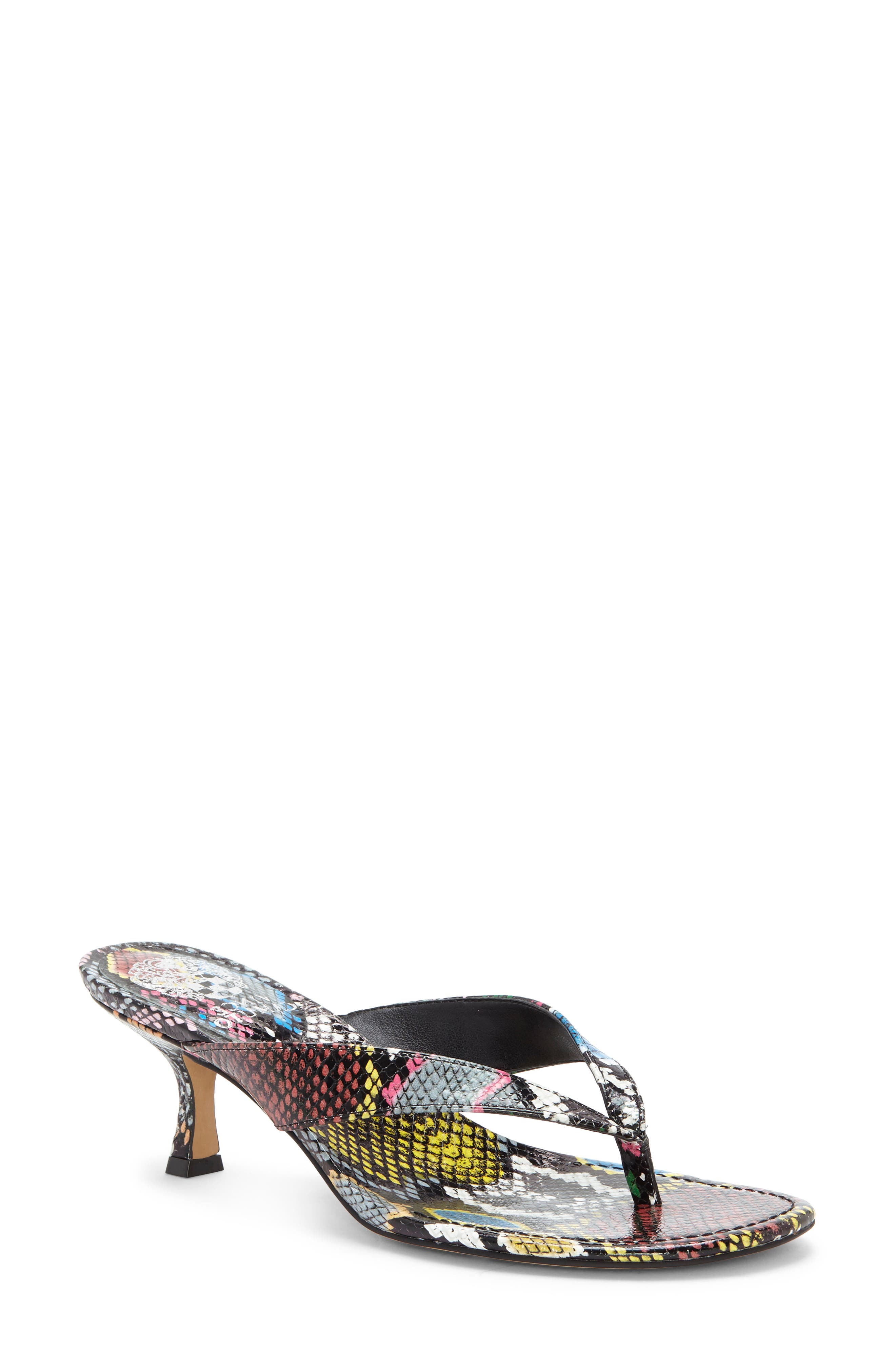 Vince Camuto Marlinda Kitten Heel Thong Sandal In Multi Snake