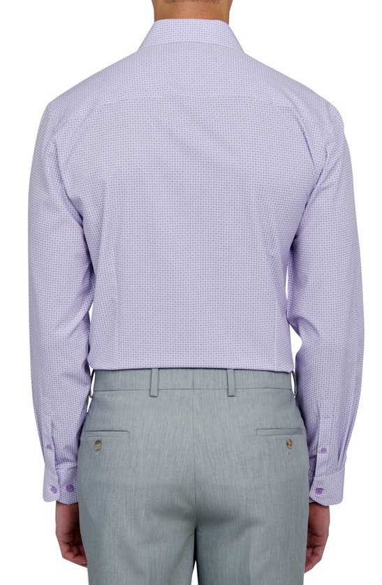 Shop Wrk Slim Fit Geo Print Performance Dress Shirt In White/ Purple