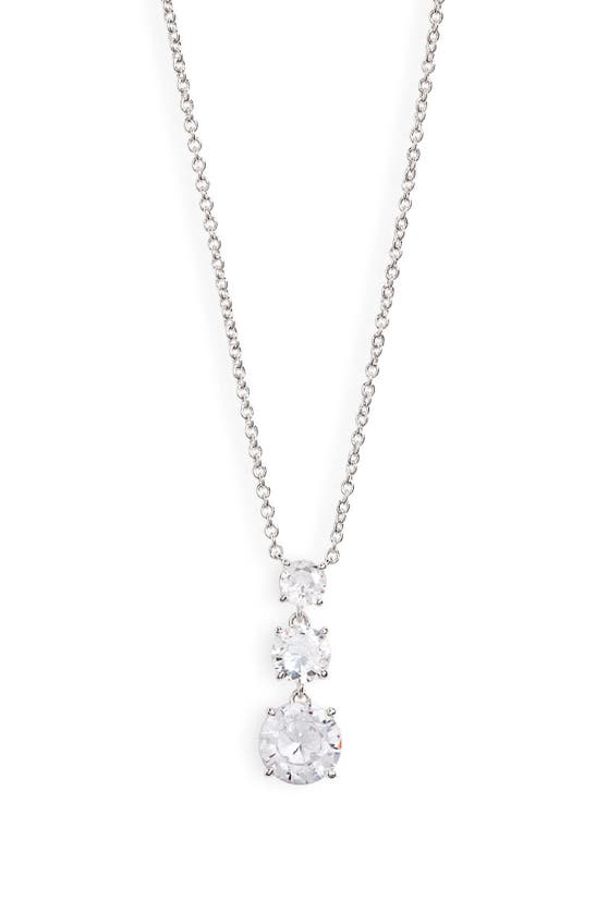 NADRI NADRI TRIPLE CUBIC ZIRCONIA PENDANT NECKLACE