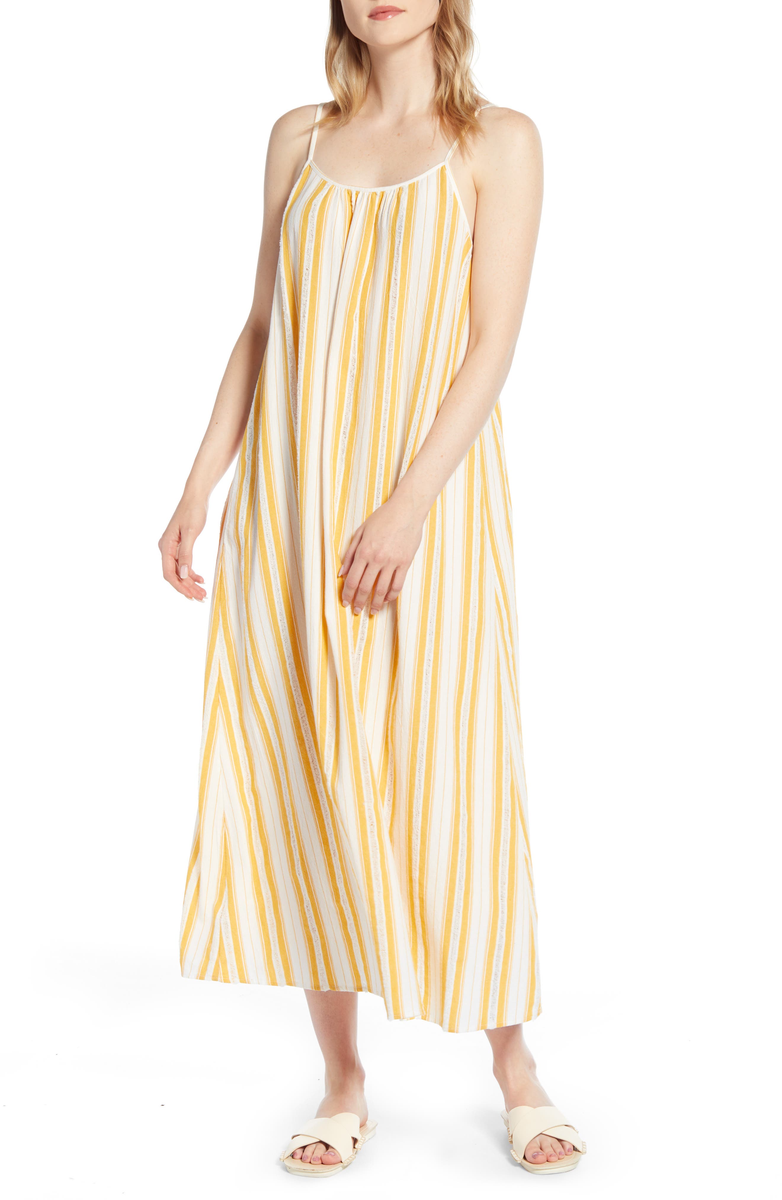 Lou & Grey Dobby Stripe Strappy Maxi Dress, White