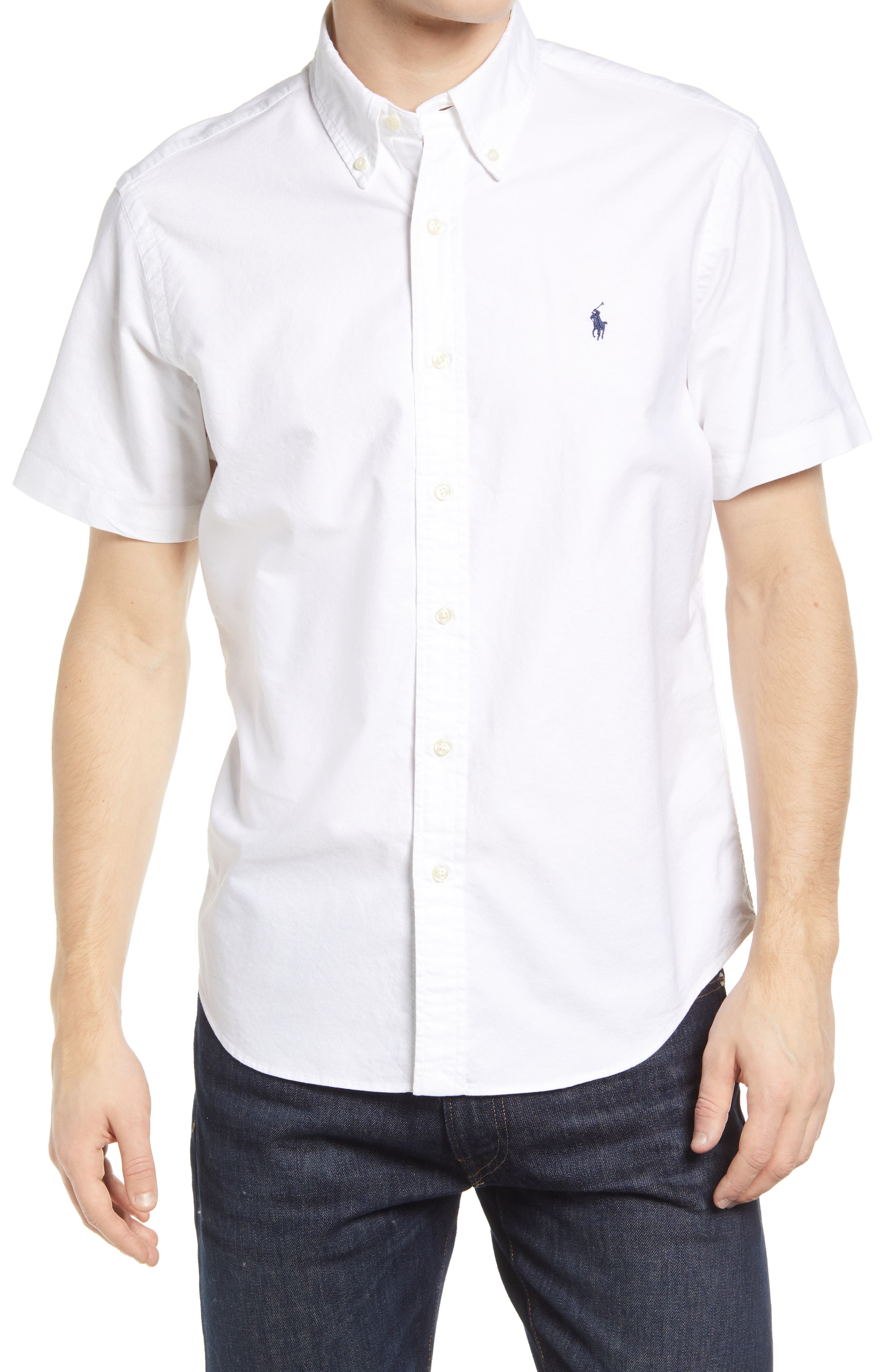 white polo button down shirt mens