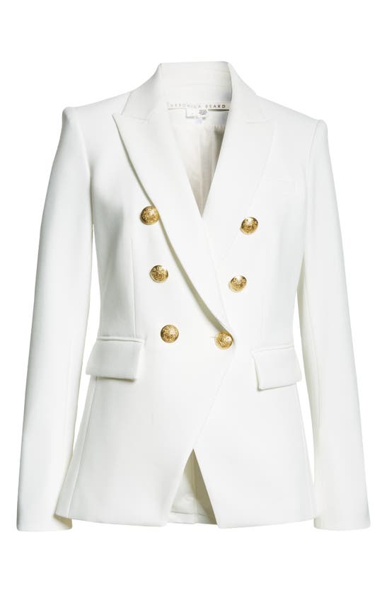 Shop Veronica Beard Miller Dickey Jacket In Off White/ Gold