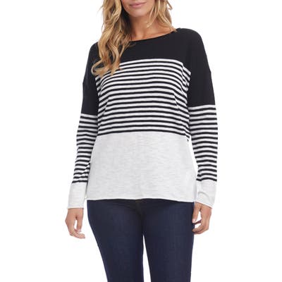 Karen Kane Colorblock Stripe Sweater, Black