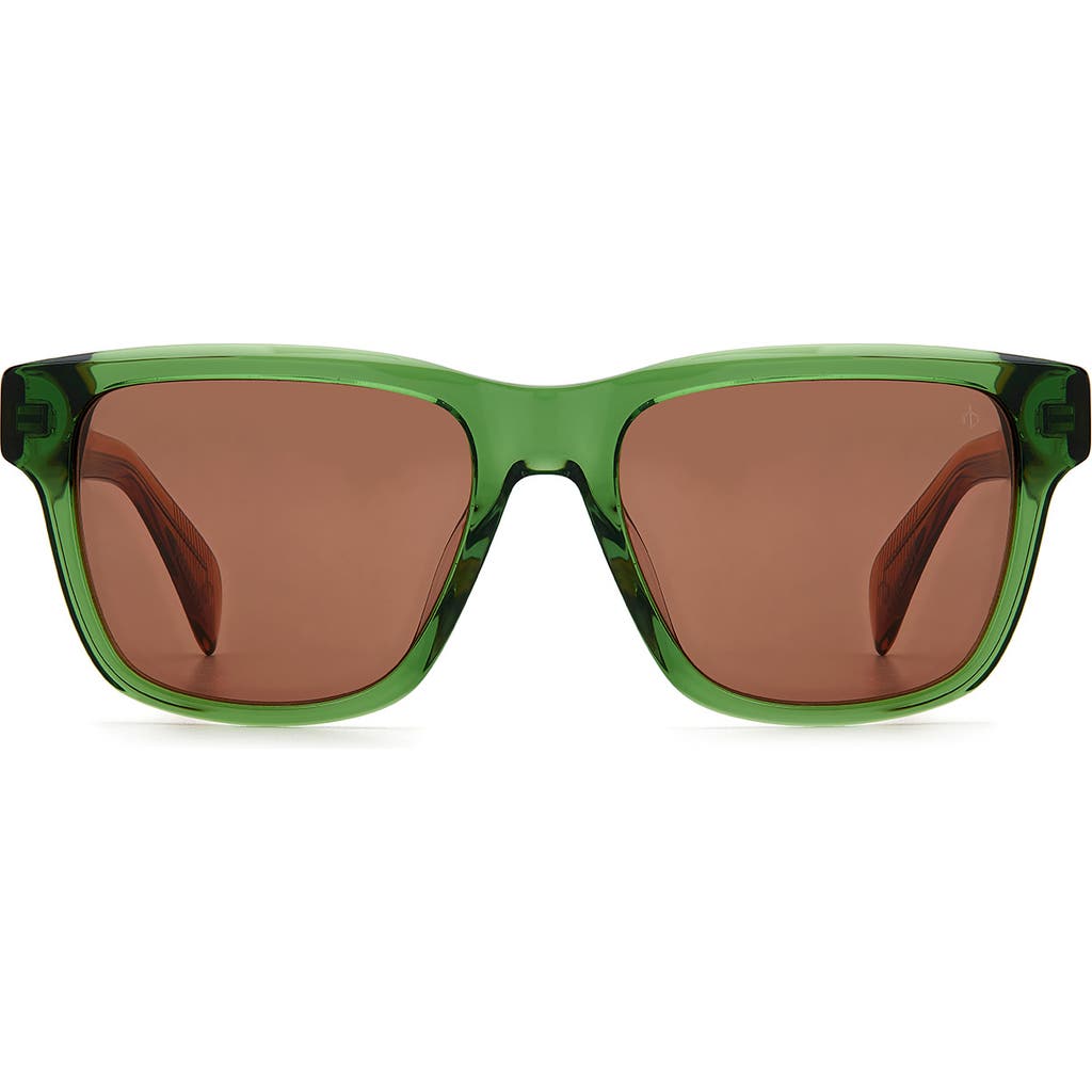 Shop Rag & Bone 54mm Rectangular Sunglasses In Green