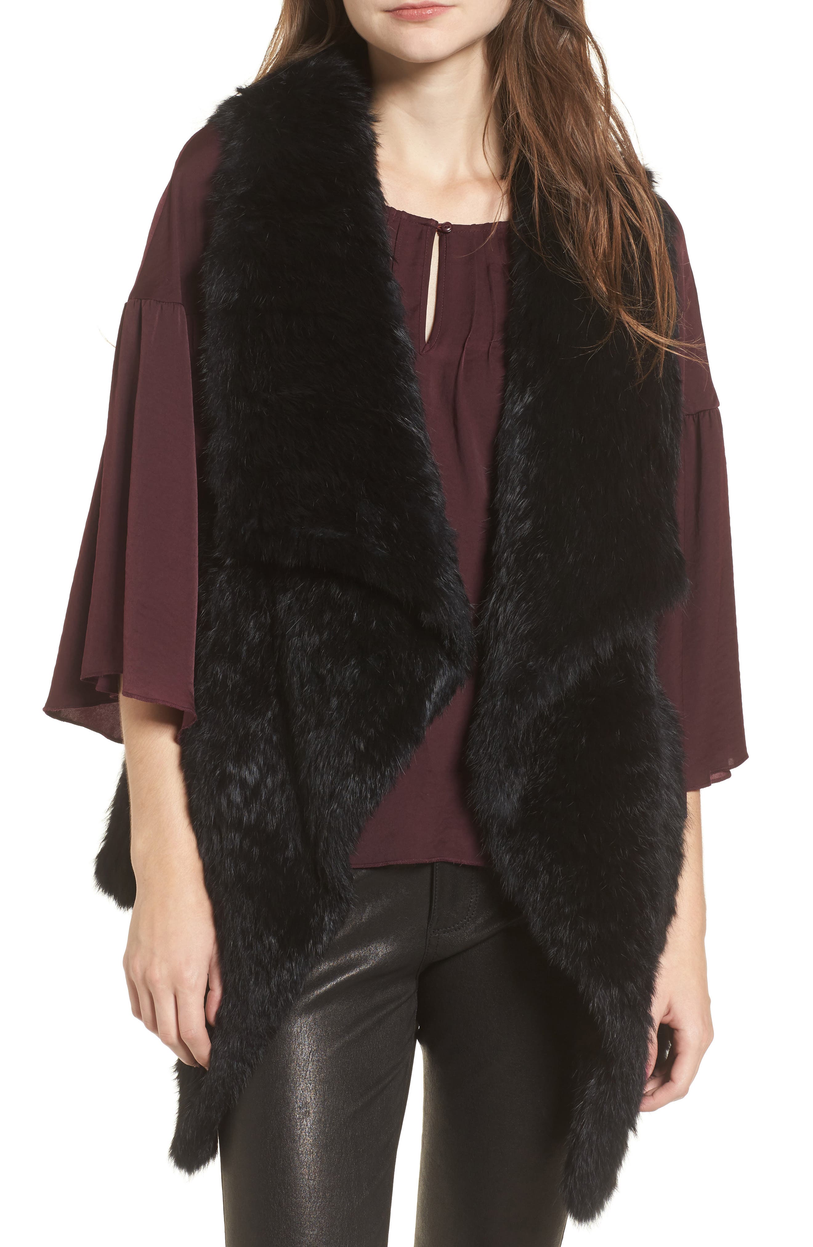 love token rabbit fur vest