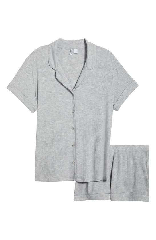 Nordstrom Moonlight Eco Rib Short Pajamas In Grey Heather
