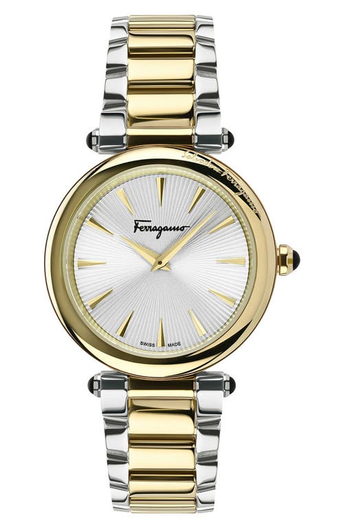 FERRAGAMO Idillio Two-Tone Bracelet Watch, 36mm in Two Tone Gold/Silver at Nordstrom