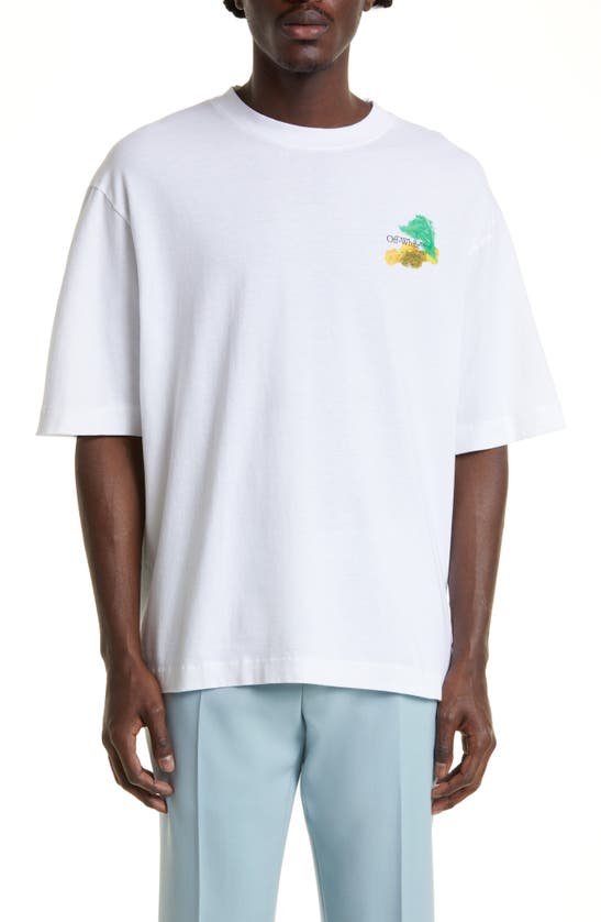 Off-white Brush Arrow Oversize Skate T-shirt In White