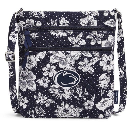 VERA BRADLEY Penn State Nittany Lions Rain Garden Triple-Zip Hipster Crossbody Bag in Navy