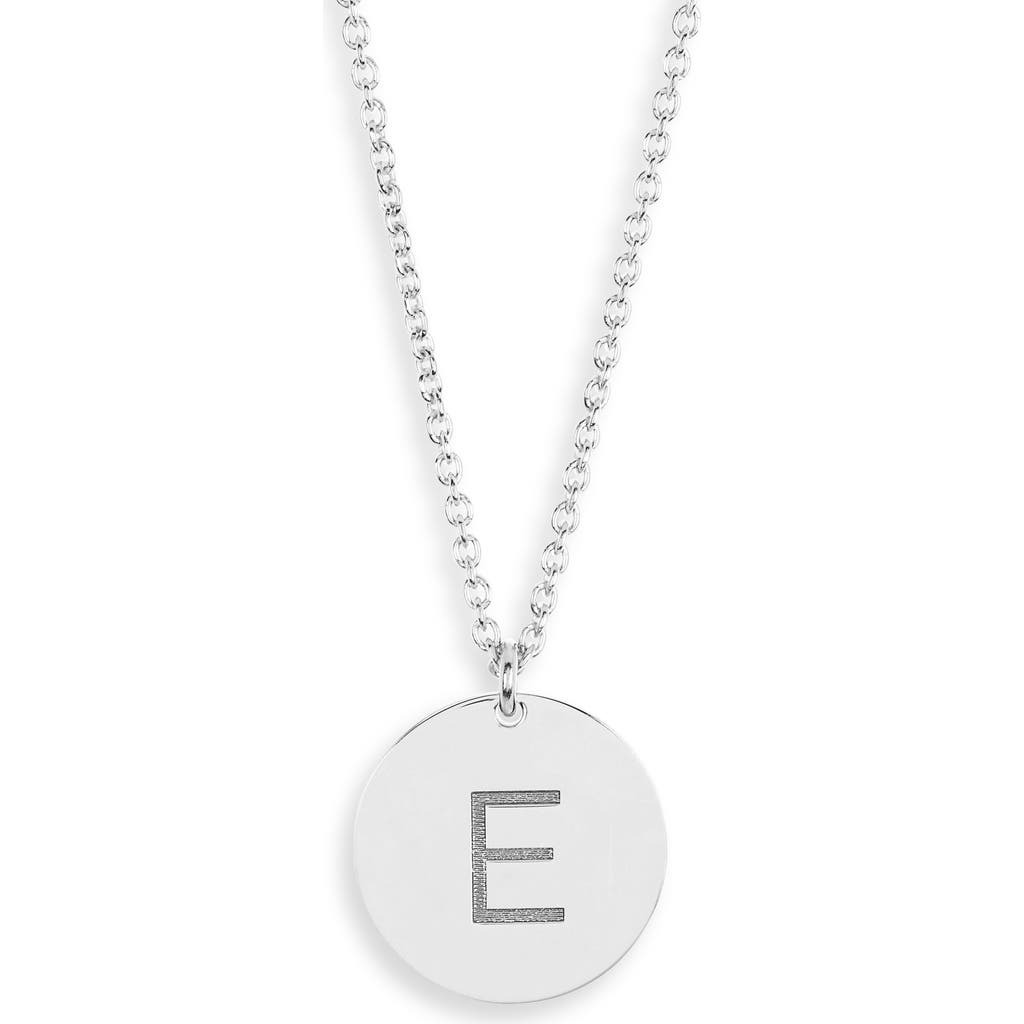 Meshmerise Initial Disc Pendant Necklace In White-e