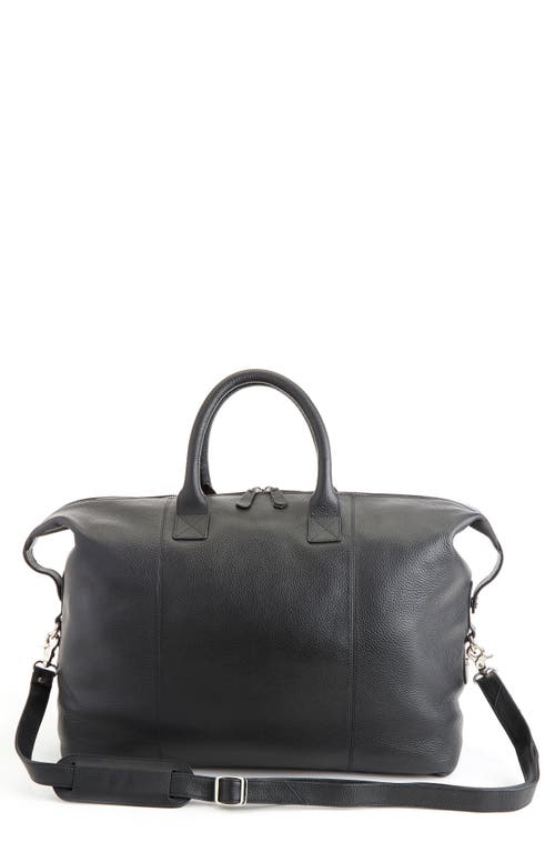 Medium Leather Duffle Bag in Black