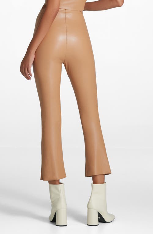 Shop Commando Faux Leather Flare Crop Pull-on Pants In Camel