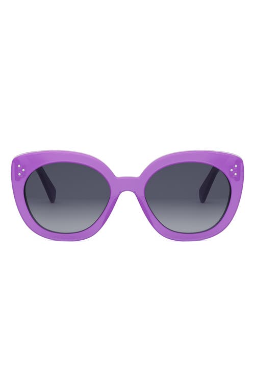 Shop Celine Bold 3 Dots 56mm Butterfly Sunglasses In Shiny Lilac/gradient Smoke