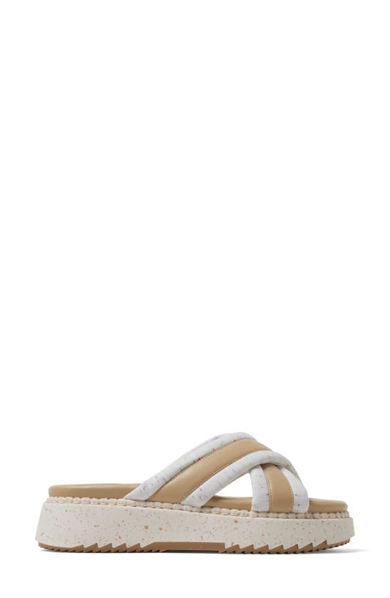 Shop Dearfoams Daisy Platform Slide Sandal In Cream